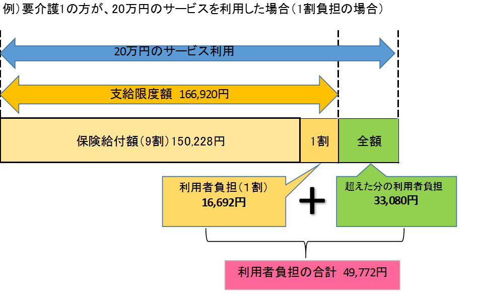 支給限度額を超過した場合についての説明図