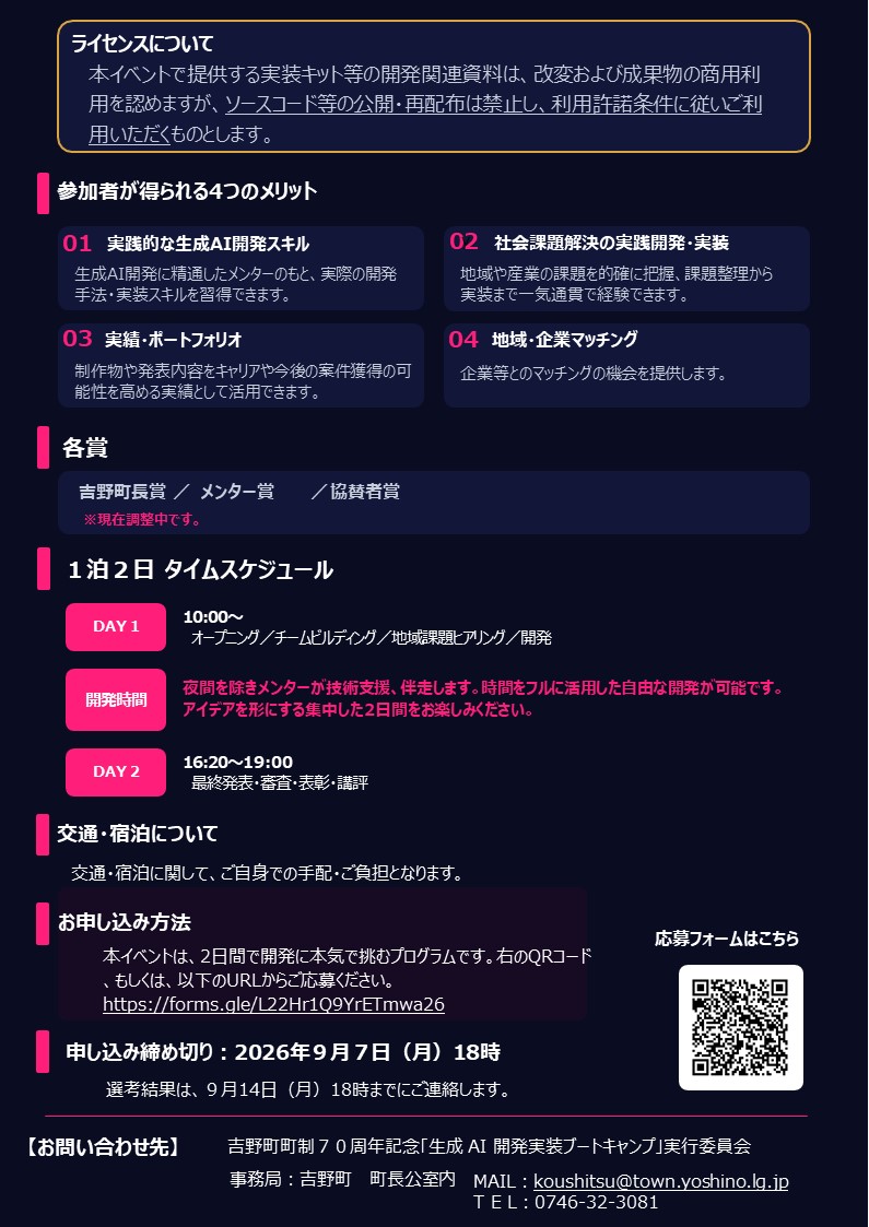 生成AI開発実装ブートキャンプin吉野